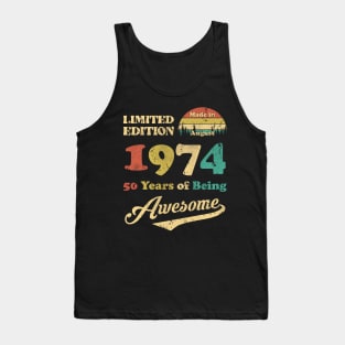 Made In December 1974 50 Years Of Being Awesome Vintage 50th Birthday Tank Top